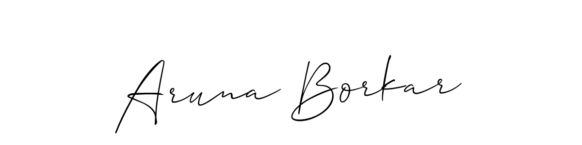 Also You can easily find your signature by using the search form. We will create Aruna Borkar name handwritten signature images for you free of cost using Allison_Script sign style. Aruna Borkar signature style 2 images and pictures png