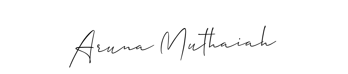 It looks lik you need a new signature style for name Aruna Muthaiah. Design unique handwritten (Allison_Script) signature with our free signature maker in just a few clicks. Aruna Muthaiah signature style 2 images and pictures png