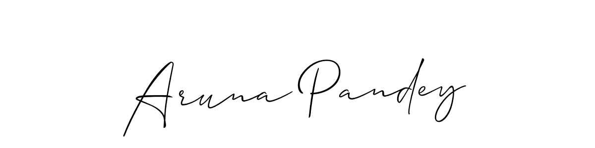 Use a signature maker to create a handwritten signature online. With this signature software, you can design (Allison_Script) your own signature for name Aruna Pandey. Aruna Pandey signature style 2 images and pictures png