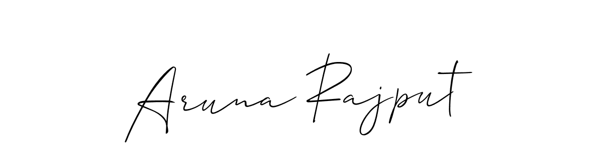 Make a beautiful signature design for name Aruna Rajput. With this signature (Allison_Script) style, you can create a handwritten signature for free. Aruna Rajput signature style 2 images and pictures png