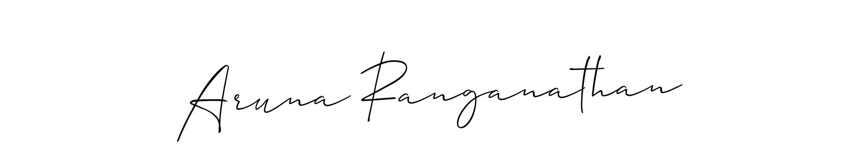 Similarly Allison_Script is the best handwritten signature design. Signature creator online .You can use it as an online autograph creator for name Aruna Ranganathan. Aruna Ranganathan signature style 2 images and pictures png