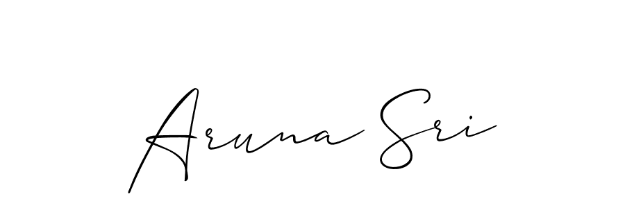 Allison_Script is a professional signature style that is perfect for those who want to add a touch of class to their signature. It is also a great choice for those who want to make their signature more unique. Get Aruna Sri name to fancy signature for free. Aruna Sri signature style 2 images and pictures png
