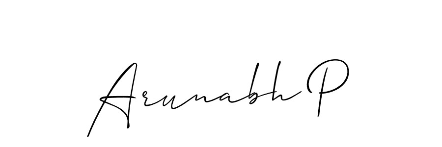 You should practise on your own different ways (Allison_Script) to write your name (Arunabh P) in signature. don't let someone else do it for you. Arunabh P signature style 2 images and pictures png