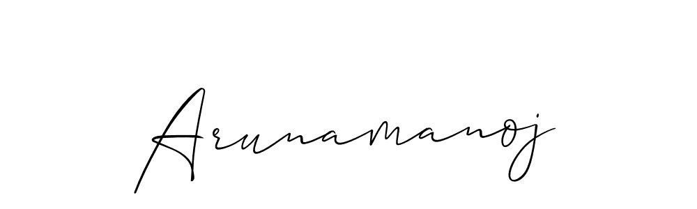 The best way (Allison_Script) to make a short signature is to pick only two or three words in your name. The name Arunamanoj include a total of six letters. For converting this name. Arunamanoj signature style 2 images and pictures png
