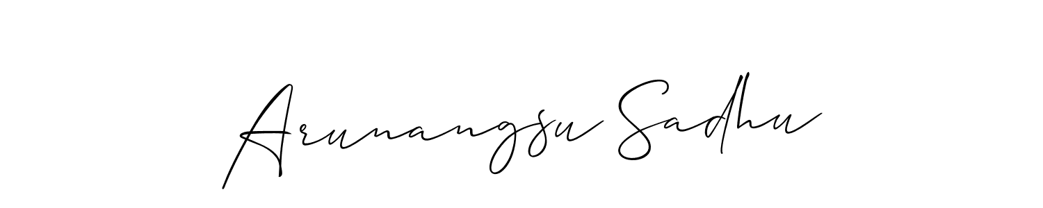 It looks lik you need a new signature style for name Arunangsu Sadhu. Design unique handwritten (Allison_Script) signature with our free signature maker in just a few clicks. Arunangsu Sadhu signature style 2 images and pictures png