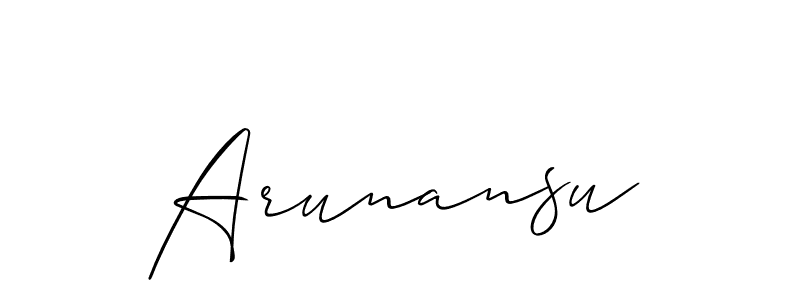 How to make Arunansu signature? Allison_Script is a professional autograph style. Create handwritten signature for Arunansu name. Arunansu signature style 2 images and pictures png