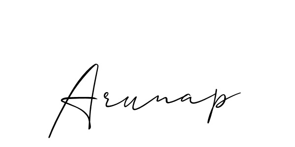 The best way (Allison_Script) to make a short signature is to pick only two or three words in your name. The name Arunap include a total of six letters. For converting this name. Arunap signature style 2 images and pictures png