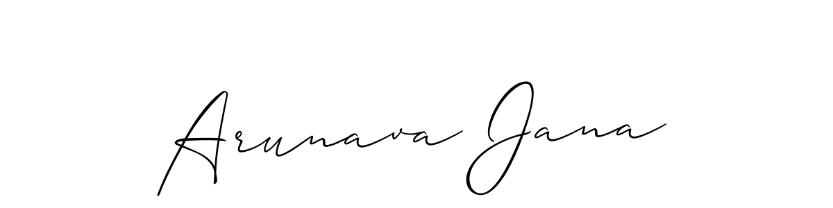 Use a signature maker to create a handwritten signature online. With this signature software, you can design (Allison_Script) your own signature for name Arunava Jana. Arunava Jana signature style 2 images and pictures png