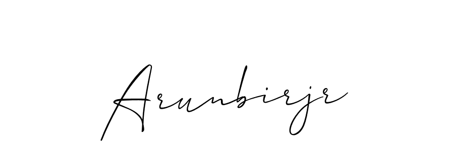 if you are searching for the best signature style for your name Arunbirjr. so please give up your signature search. here we have designed multiple signature styles  using Allison_Script. Arunbirjr signature style 2 images and pictures png