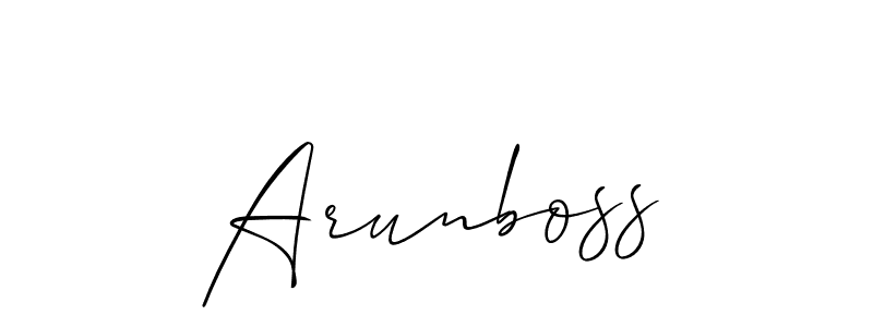 How to Draw Arunboss signature style? Allison_Script is a latest design signature styles for name Arunboss. Arunboss signature style 2 images and pictures png