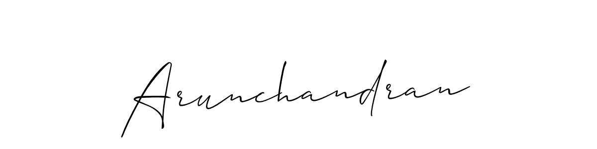 The best way (Allison_Script) to make a short signature is to pick only two or three words in your name. The name Arunchandran include a total of six letters. For converting this name. Arunchandran signature style 2 images and pictures png