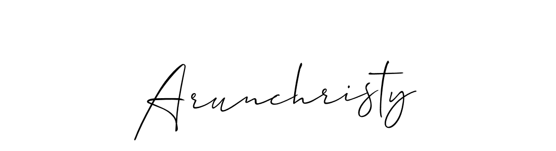 How to Draw Arunchristy signature style? Allison_Script is a latest design signature styles for name Arunchristy. Arunchristy signature style 2 images and pictures png