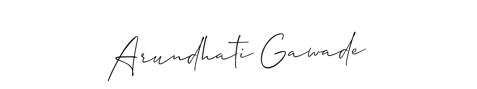 You should practise on your own different ways (Allison_Script) to write your name (Arundhati Gawade) in signature. don't let someone else do it for you. Arundhati Gawade signature style 2 images and pictures png