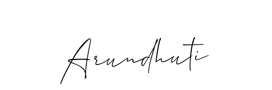 Make a beautiful signature design for name Arundhuti. With this signature (Allison_Script) style, you can create a handwritten signature for free. Arundhuti signature style 2 images and pictures png