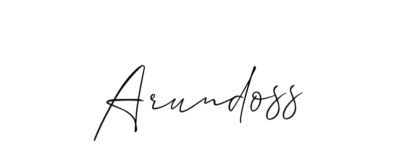 It looks lik you need a new signature style for name Arundoss. Design unique handwritten (Allison_Script) signature with our free signature maker in just a few clicks. Arundoss signature style 2 images and pictures png