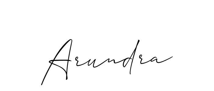 Arundra stylish signature style. Best Handwritten Sign (Allison_Script) for my name. Handwritten Signature Collection Ideas for my name Arundra. Arundra signature style 2 images and pictures png