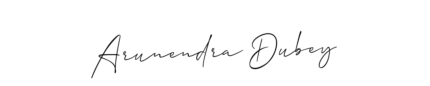 How to make Arunendra Dubey signature? Allison_Script is a professional autograph style. Create handwritten signature for Arunendra Dubey name. Arunendra Dubey signature style 2 images and pictures png