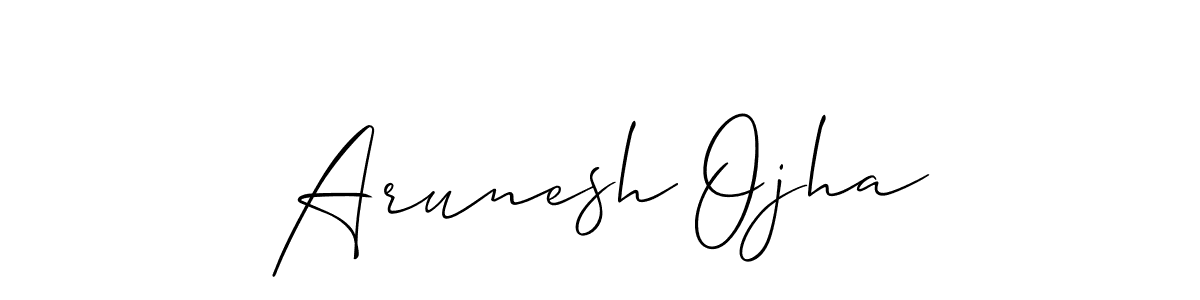 You should practise on your own different ways (Allison_Script) to write your name (Arunesh Ojha) in signature. don't let someone else do it for you. Arunesh Ojha signature style 2 images and pictures png