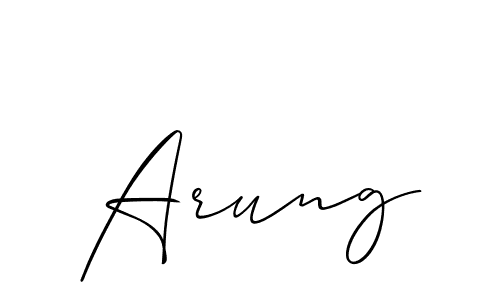 Create a beautiful signature design for name Arung. With this signature (Allison_Script) fonts, you can make a handwritten signature for free. Arung signature style 2 images and pictures png