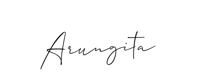 Make a beautiful signature design for name Arungita. With this signature (Allison_Script) style, you can create a handwritten signature for free. Arungita signature style 2 images and pictures png