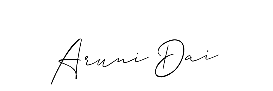 How to make Aruni Dai name signature. Use Allison_Script style for creating short signs online. This is the latest handwritten sign. Aruni Dai signature style 2 images and pictures png