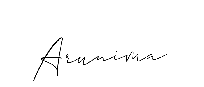 Make a beautiful signature design for name Arunima. With this signature (Allison_Script) style, you can create a handwritten signature for free. Arunima signature style 2 images and pictures png