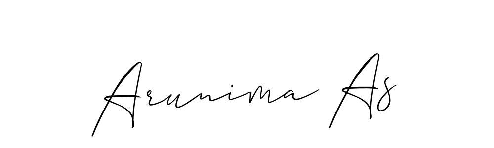 Create a beautiful signature design for name Arunima As. With this signature (Allison_Script) fonts, you can make a handwritten signature for free. Arunima As signature style 2 images and pictures png