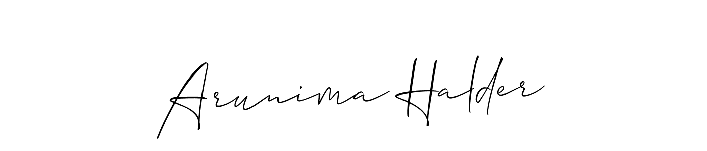 Create a beautiful signature design for name Arunima Halder. With this signature (Allison_Script) fonts, you can make a handwritten signature for free. Arunima Halder signature style 2 images and pictures png