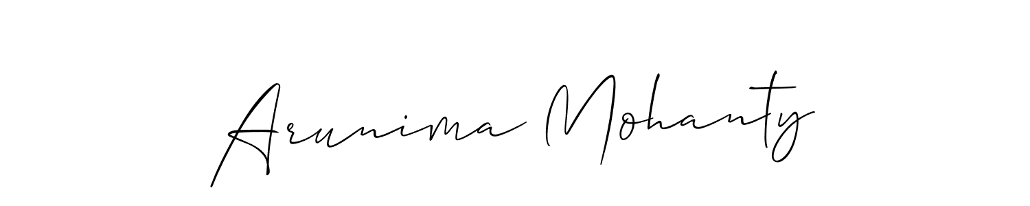 Design your own signature with our free online signature maker. With this signature software, you can create a handwritten (Allison_Script) signature for name Arunima Mohanty. Arunima Mohanty signature style 2 images and pictures png