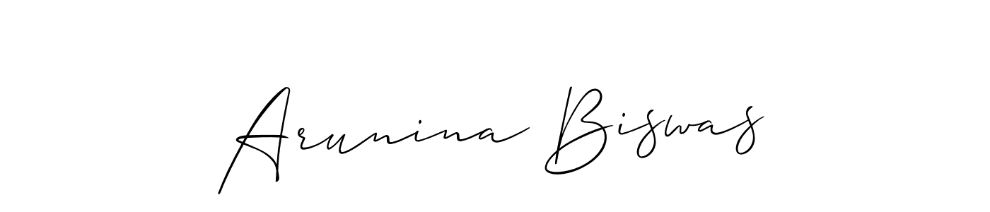 Also we have Arunina Biswas name is the best signature style. Create professional handwritten signature collection using Allison_Script autograph style. Arunina Biswas signature style 2 images and pictures png