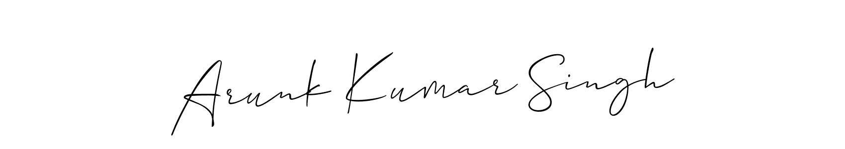 Create a beautiful signature design for name Arunk Kumar Singh. With this signature (Allison_Script) fonts, you can make a handwritten signature for free. Arunk Kumar Singh signature style 2 images and pictures png