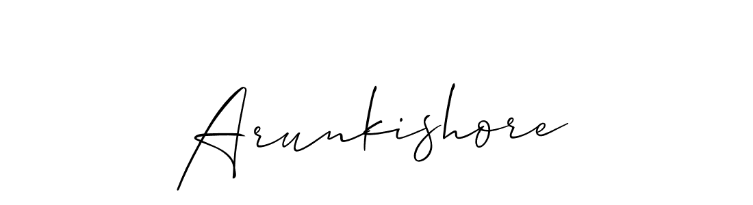 How to make Arunkishore name signature. Use Allison_Script style for creating short signs online. This is the latest handwritten sign. Arunkishore signature style 2 images and pictures png