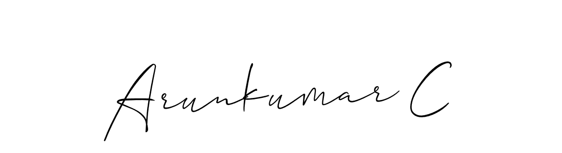 Create a beautiful signature design for name Arunkumar C. With this signature (Allison_Script) fonts, you can make a handwritten signature for free. Arunkumar C signature style 2 images and pictures png