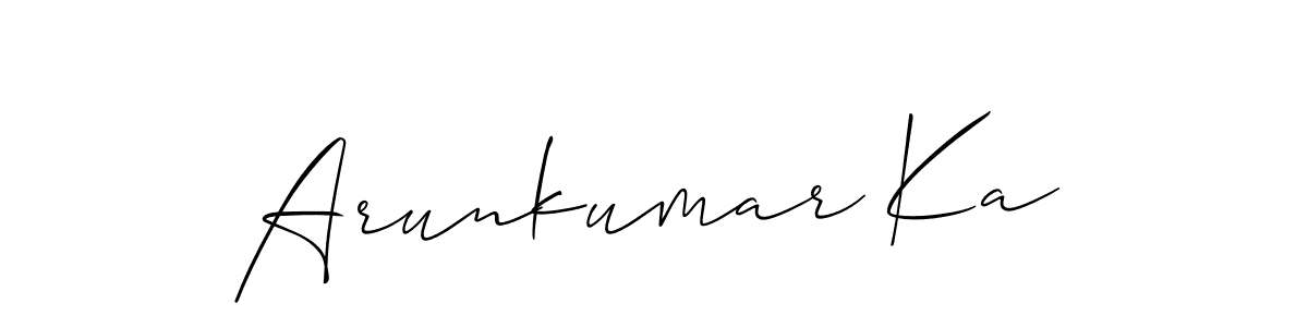 How to make Arunkumar Ka name signature. Use Allison_Script style for creating short signs online. This is the latest handwritten sign. Arunkumar Ka signature style 2 images and pictures png