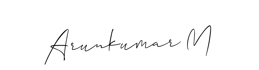 Make a beautiful signature design for name Arunkumar M. With this signature (Allison_Script) style, you can create a handwritten signature for free. Arunkumar M signature style 2 images and pictures png