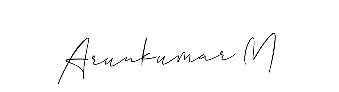 How to make Arunkumar M name signature. Use Allison_Script style for creating short signs online. This is the latest handwritten sign. Arunkumar M signature style 2 images and pictures png