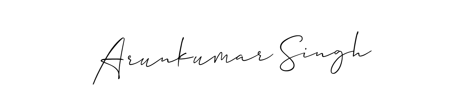 This is the best signature style for the Arunkumar Singh name. Also you like these signature font (Allison_Script). Mix name signature. Arunkumar Singh signature style 2 images and pictures png