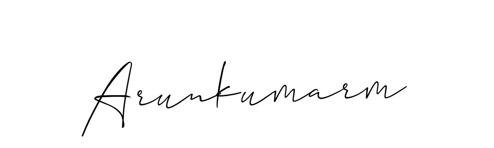 Use a signature maker to create a handwritten signature online. With this signature software, you can design (Allison_Script) your own signature for name Arunkumarm. Arunkumarm signature style 2 images and pictures png