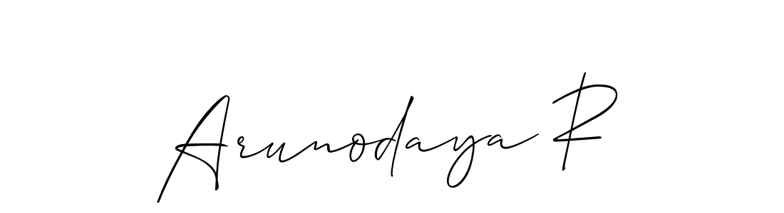 Here are the top 10 professional signature styles for the name Arunodaya R. These are the best autograph styles you can use for your name. Arunodaya R signature style 2 images and pictures png