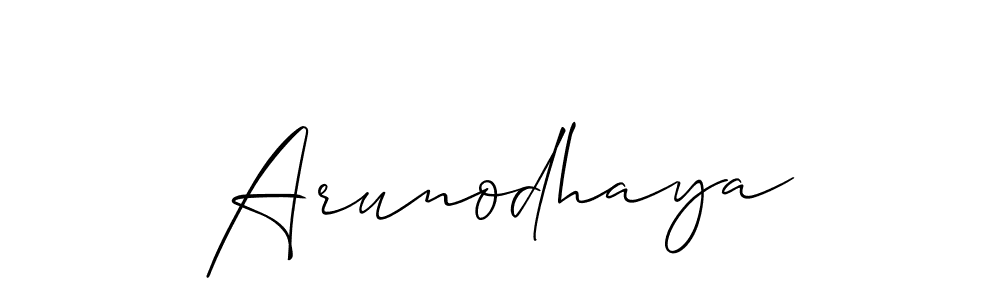How to Draw Arunodhaya signature style? Allison_Script is a latest design signature styles for name Arunodhaya. Arunodhaya signature style 2 images and pictures png