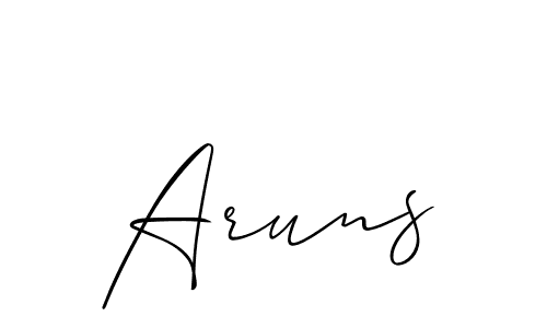 Aruns stylish signature style. Best Handwritten Sign (Allison_Script) for my name. Handwritten Signature Collection Ideas for my name Aruns. Aruns signature style 2 images and pictures png