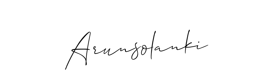 Use a signature maker to create a handwritten signature online. With this signature software, you can design (Allison_Script) your own signature for name Arunsolanki. Arunsolanki signature style 2 images and pictures png