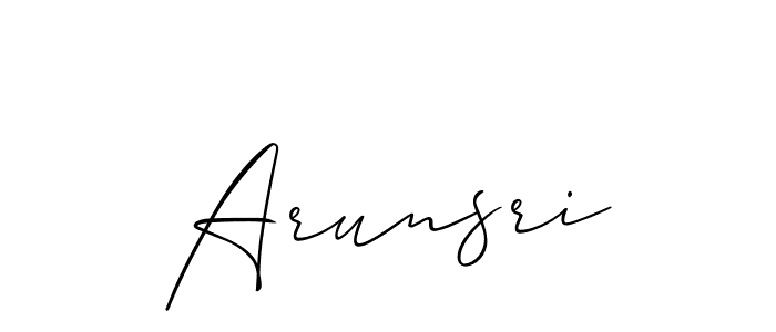 The best way (Allison_Script) to make a short signature is to pick only two or three words in your name. The name Arunsri include a total of six letters. For converting this name. Arunsri signature style 2 images and pictures png