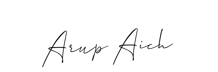 Use a signature maker to create a handwritten signature online. With this signature software, you can design (Allison_Script) your own signature for name Arup Aich. Arup Aich signature style 2 images and pictures png