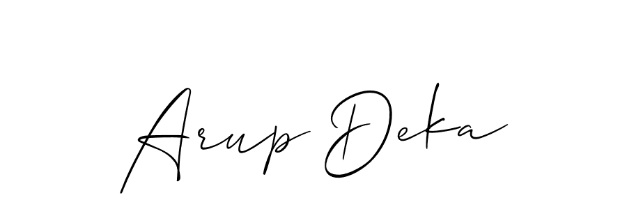 You should practise on your own different ways (Allison_Script) to write your name (Arup Deka) in signature. don't let someone else do it for you. Arup Deka signature style 2 images and pictures png