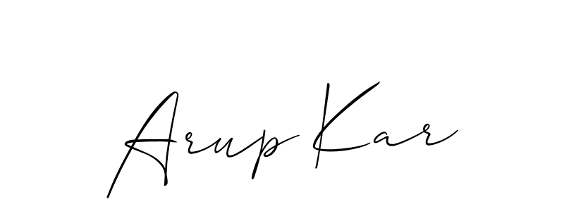 How to make Arup Kar name signature. Use Allison_Script style for creating short signs online. This is the latest handwritten sign. Arup Kar signature style 2 images and pictures png