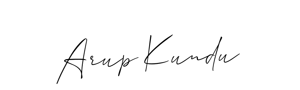 Use a signature maker to create a handwritten signature online. With this signature software, you can design (Allison_Script) your own signature for name Arup Kundu. Arup Kundu signature style 2 images and pictures png