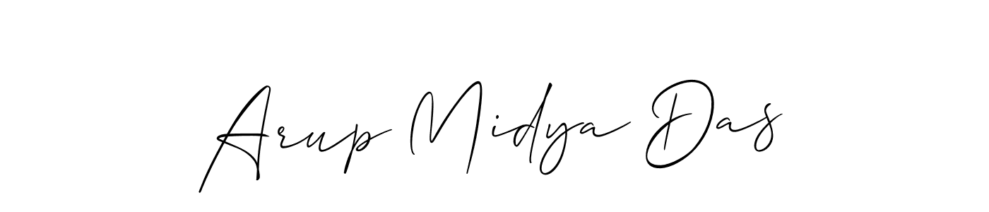 if you are searching for the best signature style for your name Arup Midya Das. so please give up your signature search. here we have designed multiple signature styles  using Allison_Script. Arup Midya Das signature style 2 images and pictures png