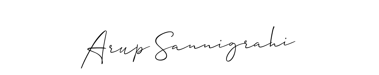 Create a beautiful signature design for name Arup Sannigrahi. With this signature (Allison_Script) fonts, you can make a handwritten signature for free. Arup Sannigrahi signature style 2 images and pictures png