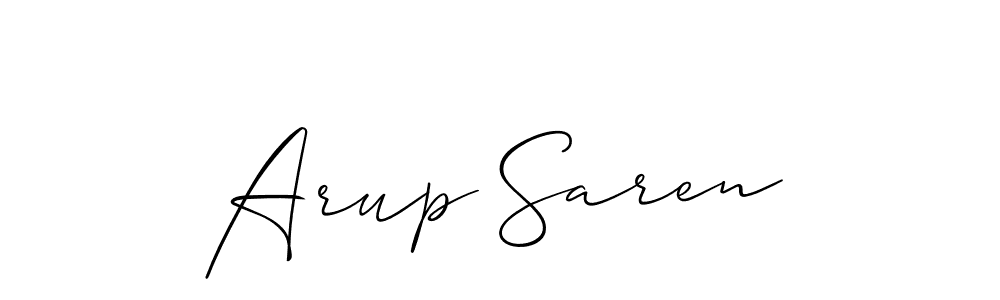 Create a beautiful signature design for name Arup Saren. With this signature (Allison_Script) fonts, you can make a handwritten signature for free. Arup Saren signature style 2 images and pictures png